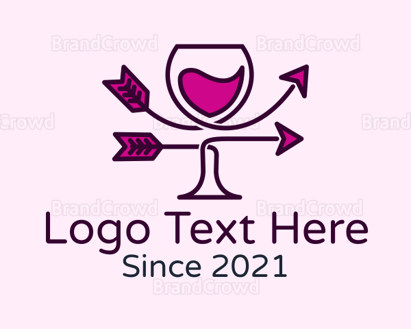 Wine Glass Arrow Logo