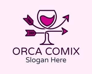 Wine Glass Arrow Logo