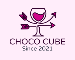 Winery - Wine Glass Arrow logo design