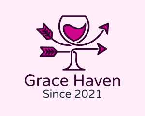 Liquor Store - Wine Glass Arrow logo design
