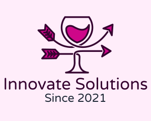 Wine Tasting - Wine Glass Arrow logo design