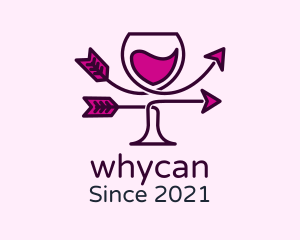 Grape Vine - Wine Glass Arrow logo design