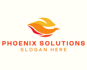 Phoenix Bird Flame logo design