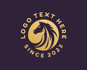 Animal - Golden Stallion Horse logo design