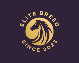 Golden Stallion Horse logo design