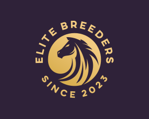 Golden Stallion Horse logo design