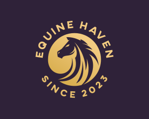 Golden Stallion Horse logo design