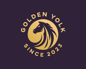 Golden Stallion Horse logo design