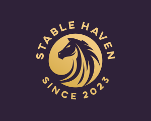 Golden Stallion Horse logo design