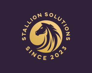 Stallion - Golden Stallion Horse logo design