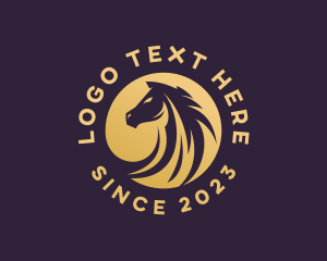 Golden Stallion Horse Logo