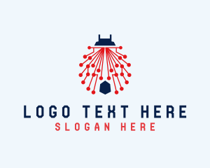Application - Digital Circuit Ladybug logo design