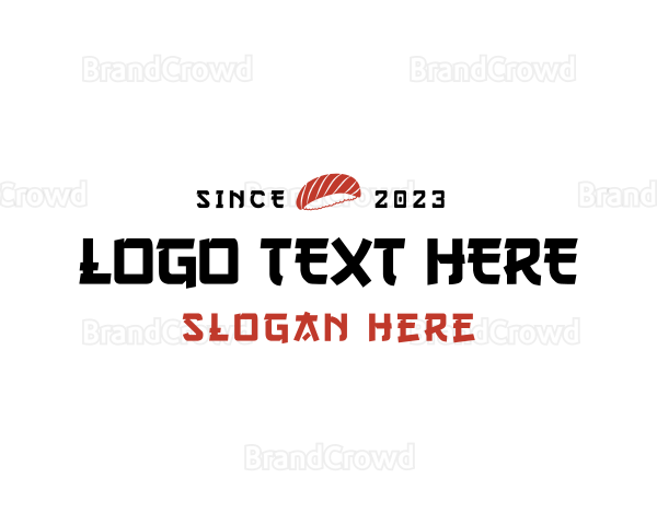 Sushi Bar Wordmark Logo