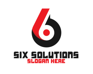 Six - Tech Number 6 Stroke logo design