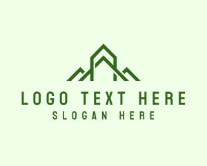 Mountain - Green Mountain Letter A logo design