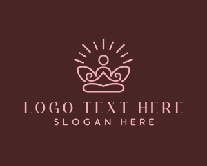Yoga Symbol - Lotus Yoga Meditation logo design