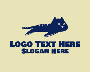 Funny - Dead Blue Cat logo design