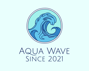 Tidal Ocean Wave Surfing logo design
