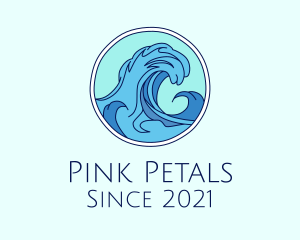 Tidal Ocean Wave Surfing logo design