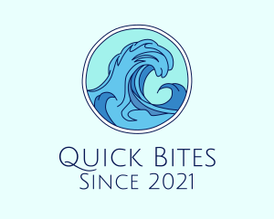 Tidal Ocean Wave Surfing logo design