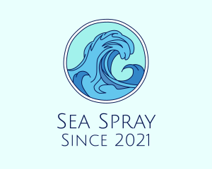 Tidal Ocean Wave Surfing logo design