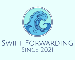 Tidal Ocean Wave Surfing logo design