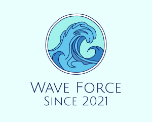 Tsunami - Tidal Ocean Wave Surfing logo design