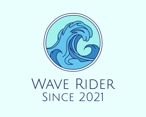 Surf - Tidal Ocean Wave Surfing logo design