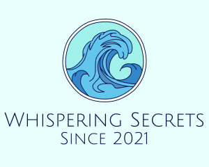 Tidal Ocean Wave Surfing logo design