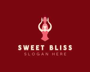 Sweet Cupcake Woman logo design