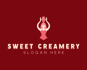 Sweet Cupcake Woman logo design