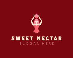 Sweet Cupcake Woman logo design