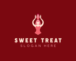 Sweet Cupcake Woman logo design