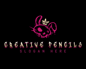 Graffiti Rabbit Crown logo design