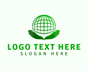 World - Global Support Hand logo design