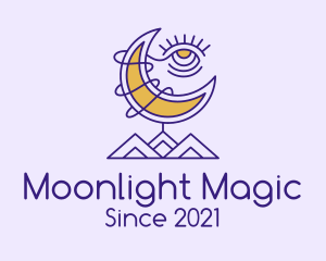Nighttime - Psychic Eye Moon logo design