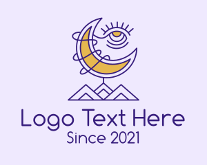 Third Eye - Psychic Eye Moon logo design