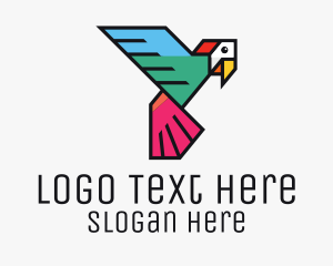 Birdwatcher - Geometric Colorful Parrot logo design