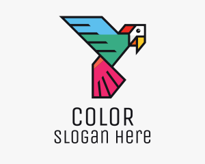 Pet Shop - Geometric Colorful Parrot logo design