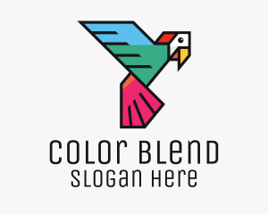 Geometric Colorful Parrot  logo design