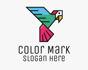 Geometric Colorful Parrot  logo design