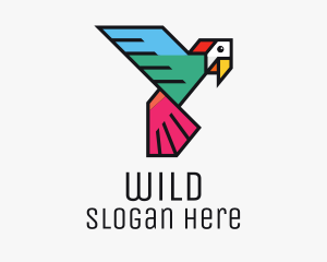 Geometric Colorful Parrot  logo design