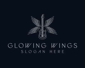 Wings Electric Guitar logo design