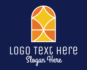 Religion - Monochrome Parish Window logo design