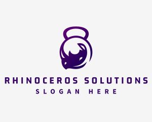 Rhinoceros - Kettlebell Rhino Gym logo design