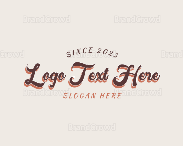 Fancy Retro Script Logo