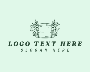 Garden Plant Watering Can Logo