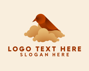 Low Poly - Bird Cloud Aviary logo design