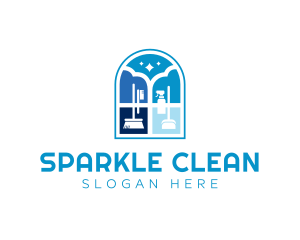 Cleaning - Cleaning Tools Window logo design