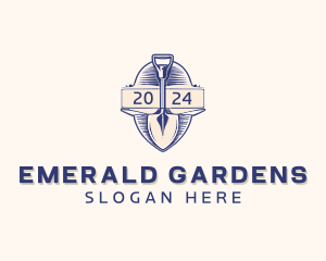 Shovel Gardening Landscaping logo design